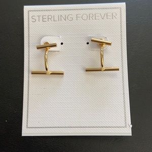 Double bar gold earrings